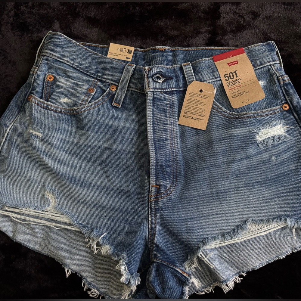Levi's Women's Distressed Blue Jean Shorts